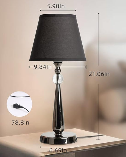 Aisilan LED Plug in Desk Lamp Replaceable E27 Bulb Adjustable Brightness, Table Light Built-in USB Port and 3 Level Touch Switch(Bulb not Included) - LeafyLoom