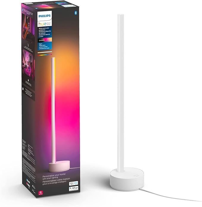 Philips Hue Gradient Signe Table Lamp, Compatible with Alexa & Smart Dimmer Switch with Remote, White - 1 Pack PhilipsHue