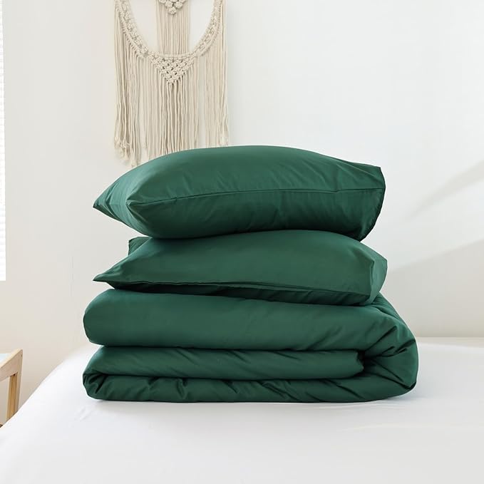 ROSGONIA King Size Comforter Set Emerald Green, 3pcs (1 Boho Dark Forest Comforter & 2 Pillowcases), All Season Blanket Lightweight Bedspreads Quilt - LeafyLoom