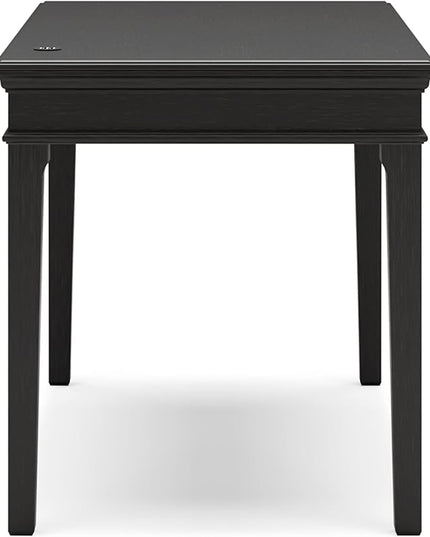 Signature Design by Ashley Beckincreek Classic Home Office Small Leg Desk with 1 Drawer and USB Ports, Black - LeafyLoom