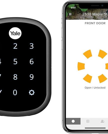 Yale Assure SL Deadbolt Smart Lock, Black Suede Keyless Entry Door Lock with Wi-Fi Connected Touchscreen for Front or Back Door, ‎YRD256-CBA-BSP Yale