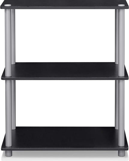 Furinno Turn-N-Tube Display Rack, 3-Tier Single, Black/Grey - LeafyLoom