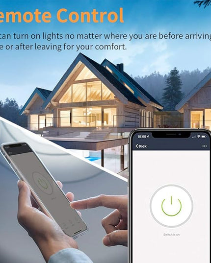 Alexa Light Switch, Double Smart WiFi Light Switches, Smart Switch 2 Gang Compatible with Alexa and Google Home, Neutral Wire Needed, with Remote Control, Timing Schedule, No hub Required (4Pack) bekca