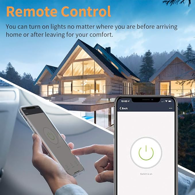 Alexa Light Switch, Double Smart WiFi Light Switches, Smart Switch 2 Gang Compatible with Alexa and Google Home, Neutral Wire Needed, with Remote Control, Timing Schedule, No hub Required (4Pack) bekca