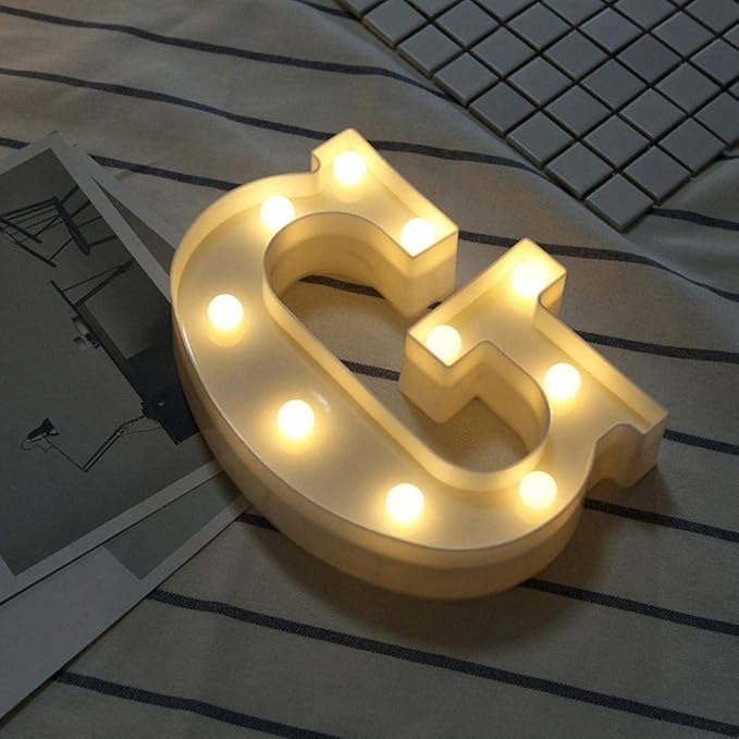 LED Marquee Letter Lights Sign G 26 Alphabet Light Up Letters Sign for Night Light Wedding Birthday Party Battery Powered Christmas Lamp Home Bar Decoration (A) - LeafyLoom