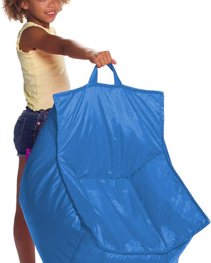 Posh Creations Bean Bag Chair Structured Comfy Seat Use for Gaming, Reading and Watching TV, Newport, Royal Blue - LeafyLoom