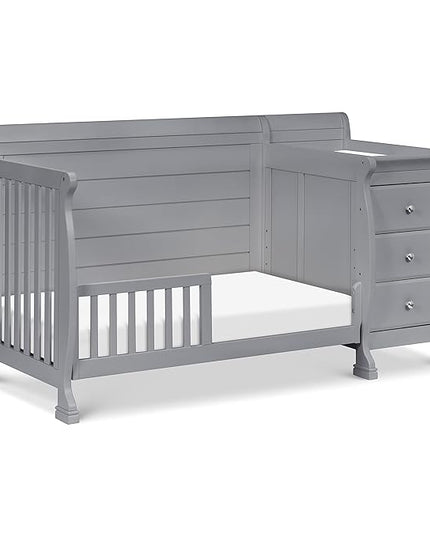 DaVinci Kalani 4-in-1 Convertibe Crib and Changer Combo in Gray - LeafyLoom