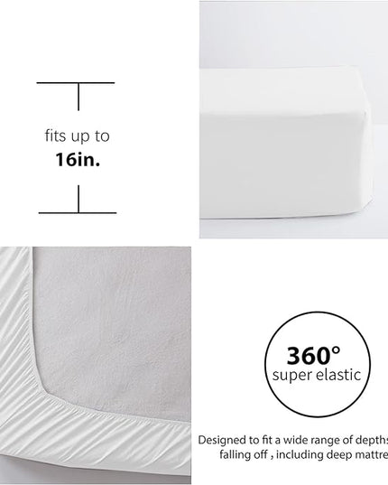 Anluoer Queen Comforter Set, White Tufted Bed in a Bag 7 Pieces with comforters and sheets, All Season Bedding Sets with 1 Comforter, 2 PillowShams, 2 Pillowcases, 1 Flat Sheet, 1 Fitted Sheet - LeafyLoom
