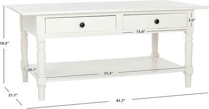 Safavieh American Homes Collection Boris Distressed Cream Coffee Table - LeafyLoom