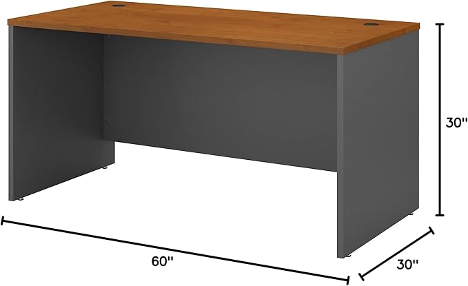 Bush Business Furniture Series C 60W Office Desk in Natural Cherry, Large Computer Table for Home and Professional Workplace - LeafyLoom