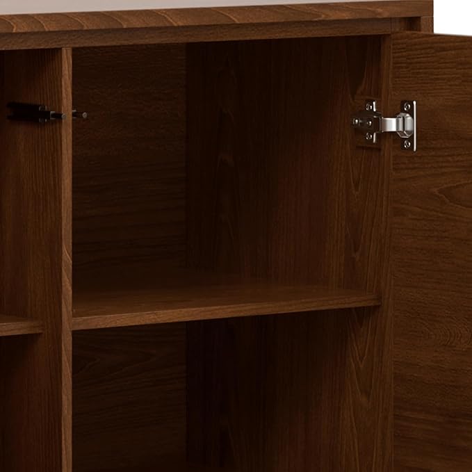 SIMPLIHOME Lowry 39 Inch Wide Modern Industrial Medium Storage Cabinet in SOLID WALNUT WOOD, For the Living Room, Entryway and Family Room - LeafyLoom