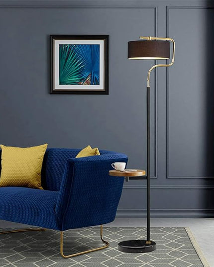 Hsyile KU300244 with USB Charging Ports Modern Reading Contemporary Modern Creative Floor Lamp for Living Room Bedroom Office - E26 Bulb Included - with a Table - LeafyLoom