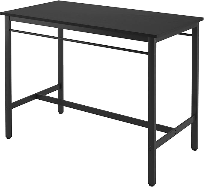 NicBex Dining Table Set for 4 Rural Kitchen Table Dining Table with 4 Bar Stools Modern Kitchen Table Set Space Saving for Home, Kitchen, Living Room, Office, Metal Frame and MDF, Black - LeafyLoom