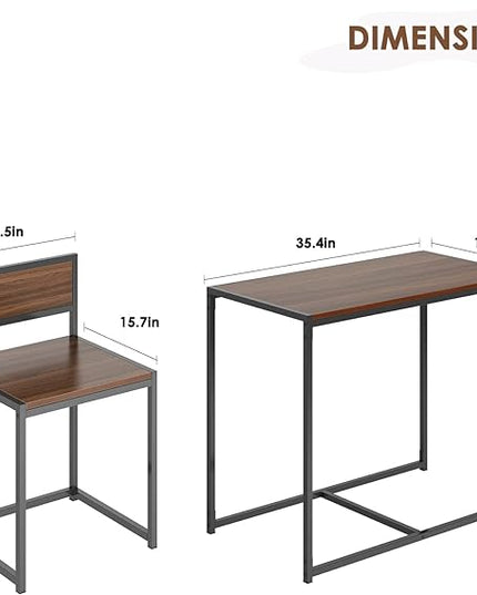 SogesHome Compact Dining Table Set with 2 Chairs, Small 3 Piece Lunch Table Set, Breakfast Table Chair Set for Kitchen, Living-Room - LeafyLoom