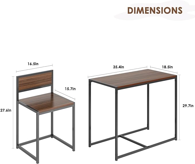 SogesHome Compact Dining Table Set with 2 Chairs, Small 3 Piece Lunch Table Set, Breakfast Table Chair Set for Kitchen, Living-Room - LeafyLoom