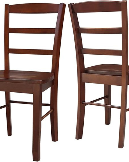 International Concepts Madrid Ladder Back Chair, Espresso - LeafyLoom