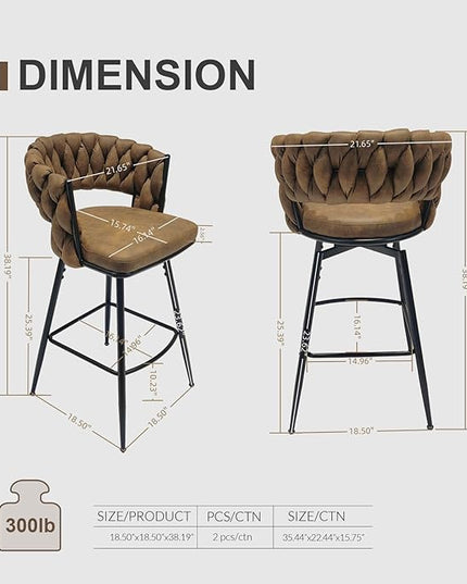 NicBex Haerin-SD-00363-LWJ Dining Chairs, 18.1"x18.1"x35.8", Brown - LeafyLoom