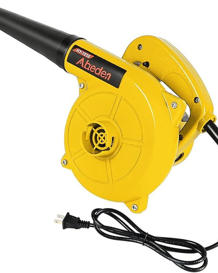 Corded Electric Leaf Blower,2 in 1 Small Handheld Lightweight Sweeper/Vacuum,110V 400W Portbale Blower for Leaf/Snow/Dust Blowing (Yellow) - LeafyLoom