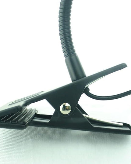 5W Clip on Clamp Gooseneck COB LED Desk Table Light lamp Cool White 19inch Neck Black - LeafyLoom