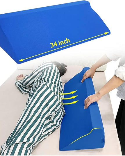 Wedge Pillow for Sleeping Bed Foam Body Positioning Wedges Adults Hospital Inclined Sleepers Cushion for Pressure Ulcer Bed Sores Treatment Turning Wedge Large Body Nursing Pillow 34" - LeafyLoom