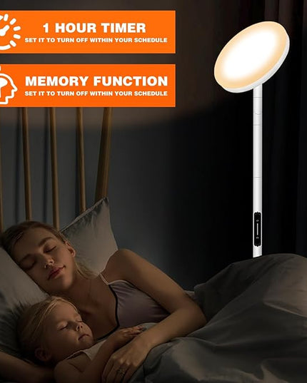 LED Floor Lamp for Living Room, 69" Tall Lamp with Remote & Touch Control Upgrade Lamp Pole Rotary 90° Dimmable Brightness 4 Color Tempera-White - LeafyLoom