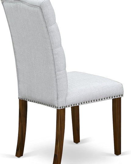 East West Furniture ANEL5-AWA-05 Antique 5 Piece Modern Set Includes a Round Dining Room Table with Pedestal and 4 Parson Chairs, 36x36 Inch - LeafyLoom
