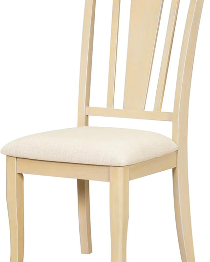 Merax 6-Piece Dining Set with 78inch Trestle Extendable Rectangular Table and 18inch Removable Leaf, Including 4 Padded Chairs & Linen Upholstered Bench for Living Room, Kitchen,Natural - LeafyLoom