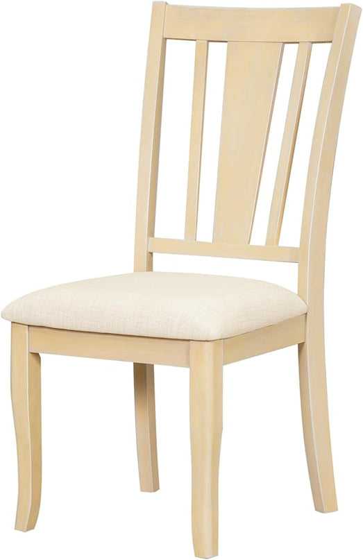 Merax 6-Piece Dining Set with 78inch Trestle Extendable Rectangular Table and 18inch Removable Leaf, Including 4 Padded Chairs & Linen Upholstered Bench for Living Room, Kitchen,Natural - LeafyLoom