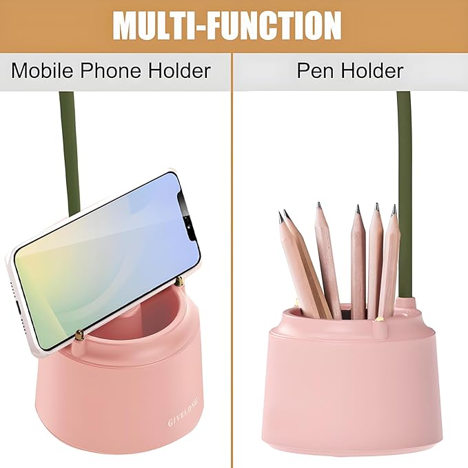 Cute LED Desk Lamp Kawaii Desk Accessories, Flower Bird Table lamp USB Rechargeable, 3 Color Modes, Stepless Dimming, Touch-Sensitive Switch Kawaii Room Decor Lamp, Eye Caring Reading Lamp (Yellow) - LeafyLoom