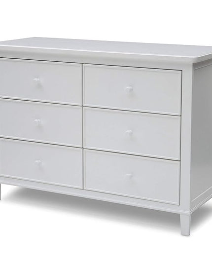 Delta Children Fancy 4-in-1 Convertible Crib and 6 Drawer Dresser Bundle, Bianca White - LeafyLoom