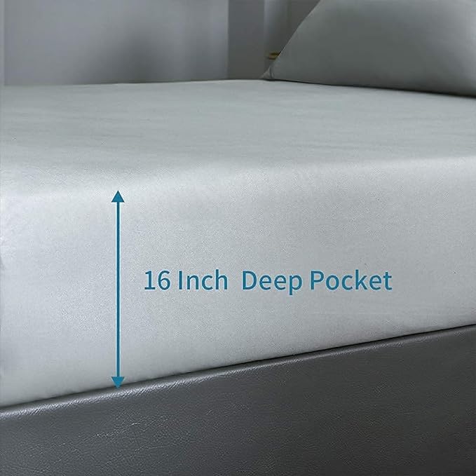 Bed Sheet Set - Brushed Microfiber Bedding - Bedding Sheets & Pillowcases - Deep Pockets - Easy Fit - Breathable & Cooling Sheets - 4 Piece California King Light Gray - LeafyLoom