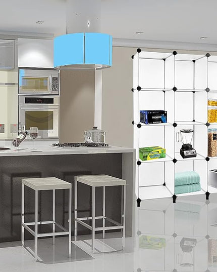 Gold Armour Cube Storage 12-Cube Bookshelf Closet Organizer Storage Shelves Cubes Organizer Plastic Square Book Shelf Bookcase DIY Closet Cabinet Organizer Shelving for Home Office Bedroom (White) - LeafyLoom
