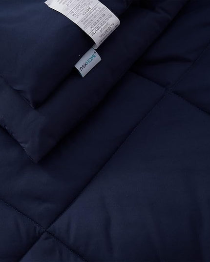 NexHome King Bed in a Bag 7-Pieces Navy Comforter Sets with Comforter and Sheets Soft All Season Bedding Sets with Comforter, Pillow Shams, Flat Sheet, Fitted Sheet and Pillowcases - LeafyLoom