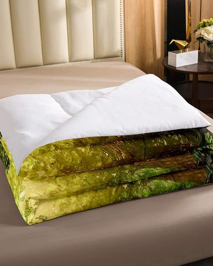 Erosebridal Magical Comforter Set King Size Mushroom Bedding Set Daisy Leaves Branches Sunset Nature Duvet Set Cute Style Quilted Duvet Home Room Decorative - LeafyLoom