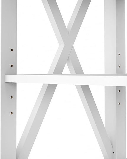 Bush KWV160G2W-03 Key West Tall TV Stand, Shiplap Gray/Pure White, Screens up to 65-Inch - LeafyLoom