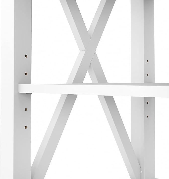 Bush KWV160G2W-03 Key West Tall TV Stand, Shiplap Gray/Pure White, Screens up to 65-Inch - LeafyLoom