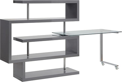 NicBex Kimberly-DW-00028-LWJ Home Office Desks, 55"x24"x54", Gray - LeafyLoom