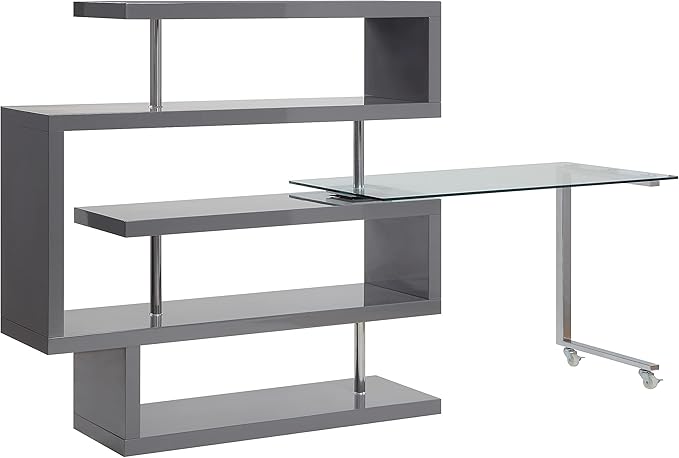 NicBex Kimberly-DW-00028-LWJ Home Office Desks, 55"x24"x54", Gray - LeafyLoom