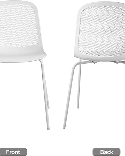 Modern Chairs with Metal Legs for Living, Bedroom, Kitchen, Dining, Lounge Waiting Room, Restaurants, Cafes, Set of 4 - LeafyLoom