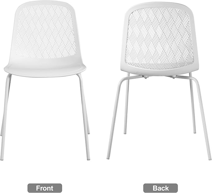 Modern Chairs with Metal Legs for Living, Bedroom, Kitchen, Dining, Lounge Waiting Room, Restaurants, Cafes, Set of 4 - LeafyLoom