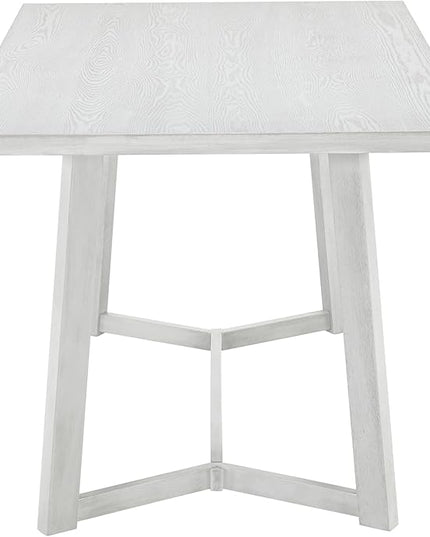 6-Piece Wood Dining Table Set with 4 PU Upholstered Chairs and Bench, Large Tabletop, for Kitchen Living Room, Farmhouse Style, Gray, 59" L x 35.4" W x 30" H - LeafyLoom