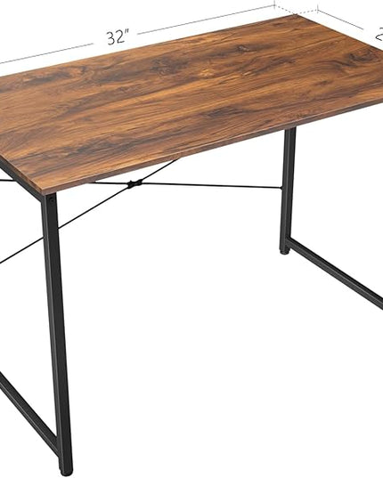 BANTI Computer Desk, 32 inch Home Office Desk, Modern Simple Style PC Table for Home, Office, Study, Writing, Deep Brown - LeafyLoom