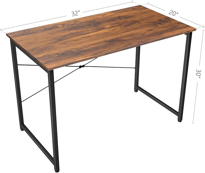 BANTI Computer Desk, 32 inch Home Office Desk, Modern Simple Style PC Table for Home, Office, Study, Writing, Deep Brown - LeafyLoom