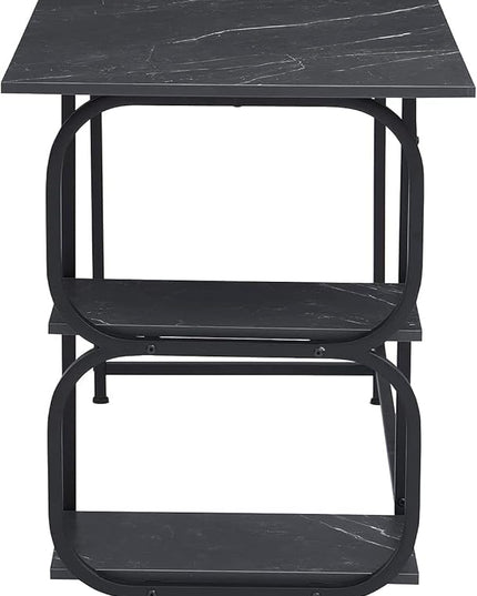 Anivia Gaming Computer Desk, Small Home Office Desk with 2 Storage Shelves, 47" Writing Desks Industrial Simple Style Wood Table Metal Frame for PC Laptop Notebook（Black） (47-B) - LeafyLoom