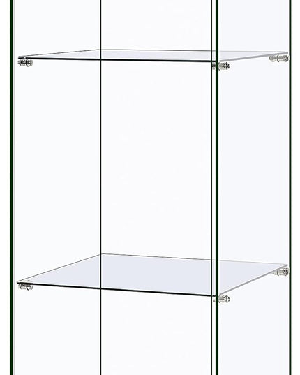 VIVOHOME 3 Layers 15.7''W x 15.7''D x 47.2''H Glass Display Cabinet Countertop Showcase with Lock, 5mm Tempered Glass 25mm MDF Base - LeafyLoom