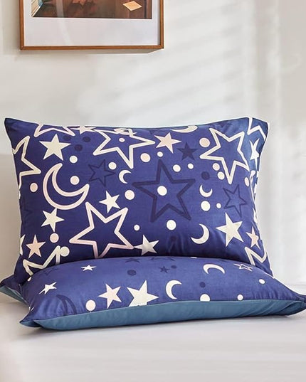 Feelyou Galaxy Glow in The Dark Comforter Set for Girls Kids Full Purple Universe Starry Night Bedding Set Super Soft Outer Space Stars Moon Comforter Girl Bedroom Glow Decor Bedding Quilted Duvet - LeafyLoom