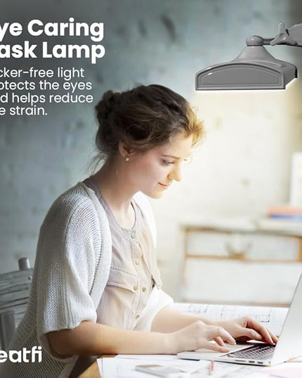 Neatfi Ultra 3,500 Lumen LED Desk Lamp, Color Correlated Temperature, 3 Light Modes, Dimmable, 45W, 26 Inch Wide Metal Shade, 540 SMD LEDs (CCT with Clamp, Silver) - LeafyLoom