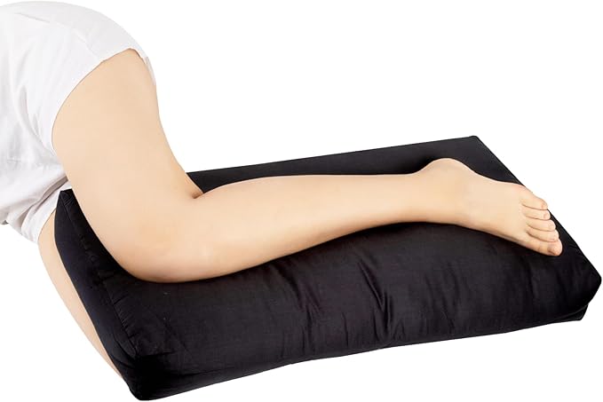 Knee Pillow for Side Sleepers - Between Leg & Under Knee Pillow for Back Sleepers - Leg Pillow with 850G 7D Alternative for Relieving Leg, Back, and Knee Pain - 100% Cotton Fabric-Black - LeafyLoom