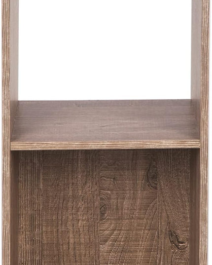 PACHIRA US 2 Cube Storage Organizer, Open and Enclosed MDF Cubical, Wooden Stackable Bookshelf, Modern Bookcase, Rustic Brown Oak - LeafyLoom