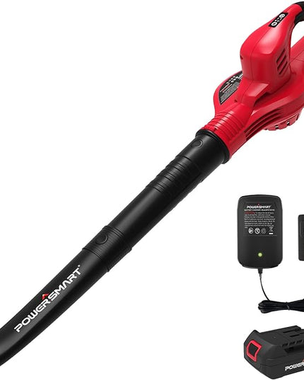 PowerSmart Cordless Leaf Blower with Battery and Charger, 2 Speed Mode, 20V Electric Lightweight Small Battery Powered Leaf Blower for Lawn Care, Patio, Jobsite - LeafyLoom